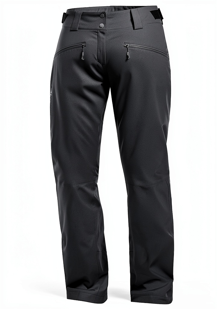 Salomon Edge Pant W in deep black on a hiking trail