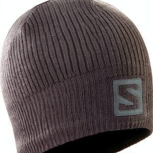 Salomon Beanie Gray Knit Winter Hat for Men Women Boys-0