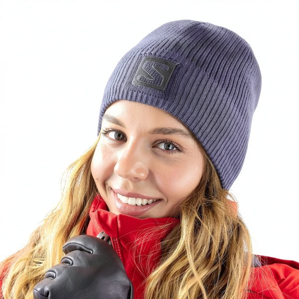 Salomon Beanie Gray Knit Winter Hat for Men Women Boys-2