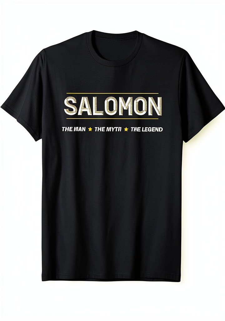 SALOMON Funny Clothing T-Shirt Lightweight Classic Fit being worn by a model at a casual outdoor gathering
