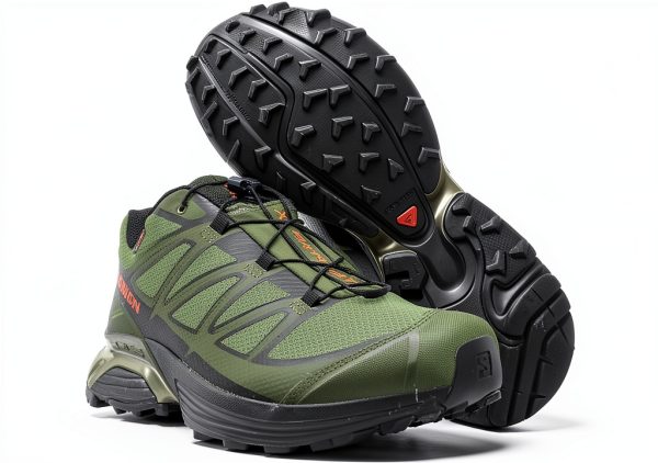Salomon Mens Hiking Shoes Deep Lichen Green Synthetic Mesh-1