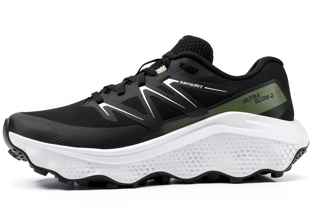 Salomon womens trail running shoes on a trail path
