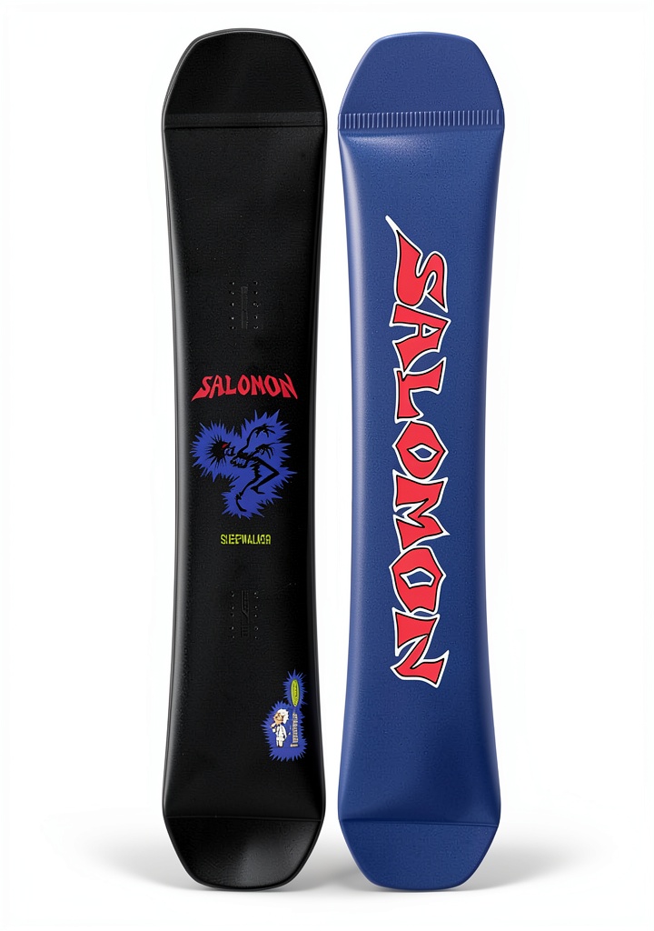 Salomon 151 snowboard on snowy mountain terrain