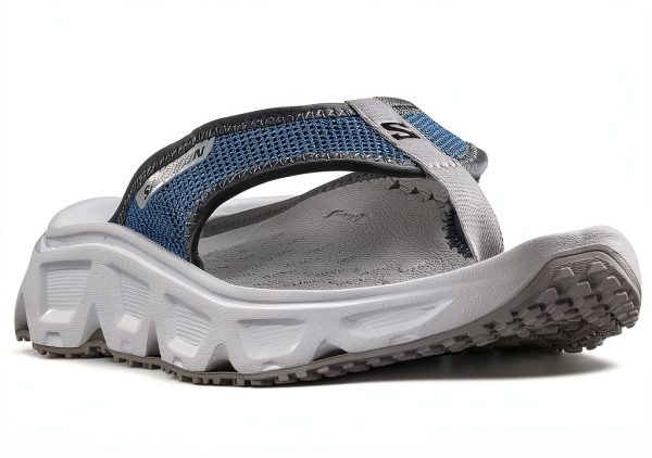 Salomon Mens EVA Sandals Cushioned Stride Blue Ashes White-2