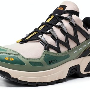 Salomon Running Shoes Mens Synthetic Mesh Cement Green-0