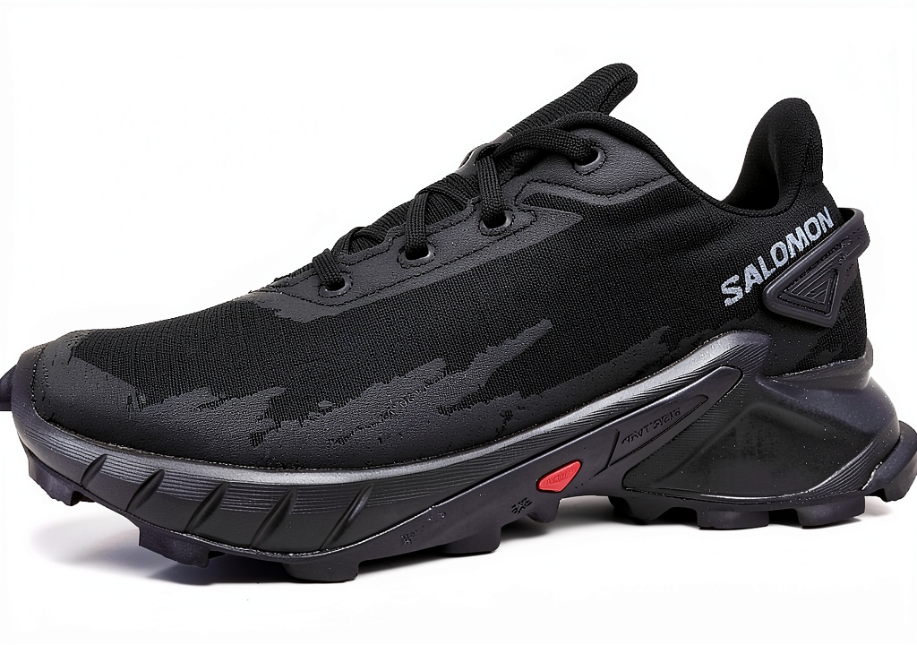 Salomon womens trail running shoes on a rocky path