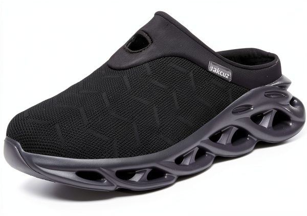 Jakcuz Mens Mules Slip On Breathable Mesh Comfortable Shoes-1