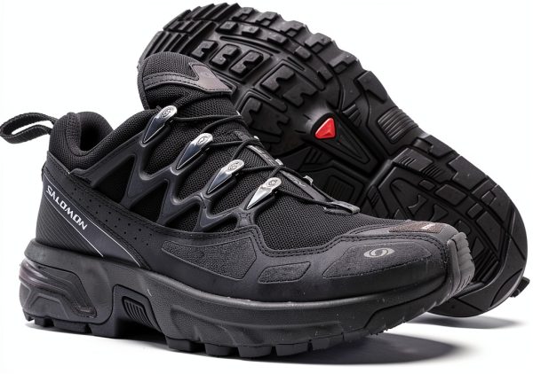 Salomon Trail Running Shoes Black Silver Mens Womens-1