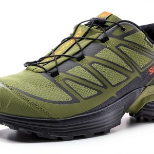 Salomon Mens Hiking Shoes Deep Lichen Green Synthetic Mesh-0