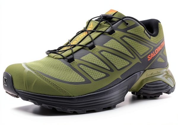Salomon Mens Hiking Shoes Deep Lichen Green Synthetic Mesh-0