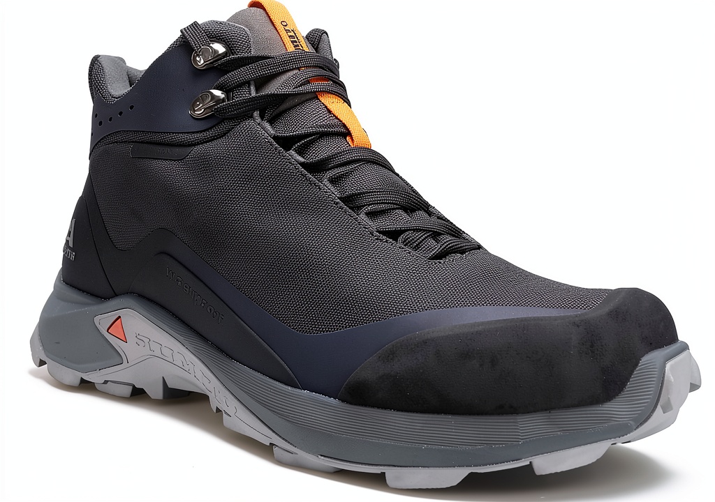 HUMTTO mens waterproof hiking boots on a rocky trail