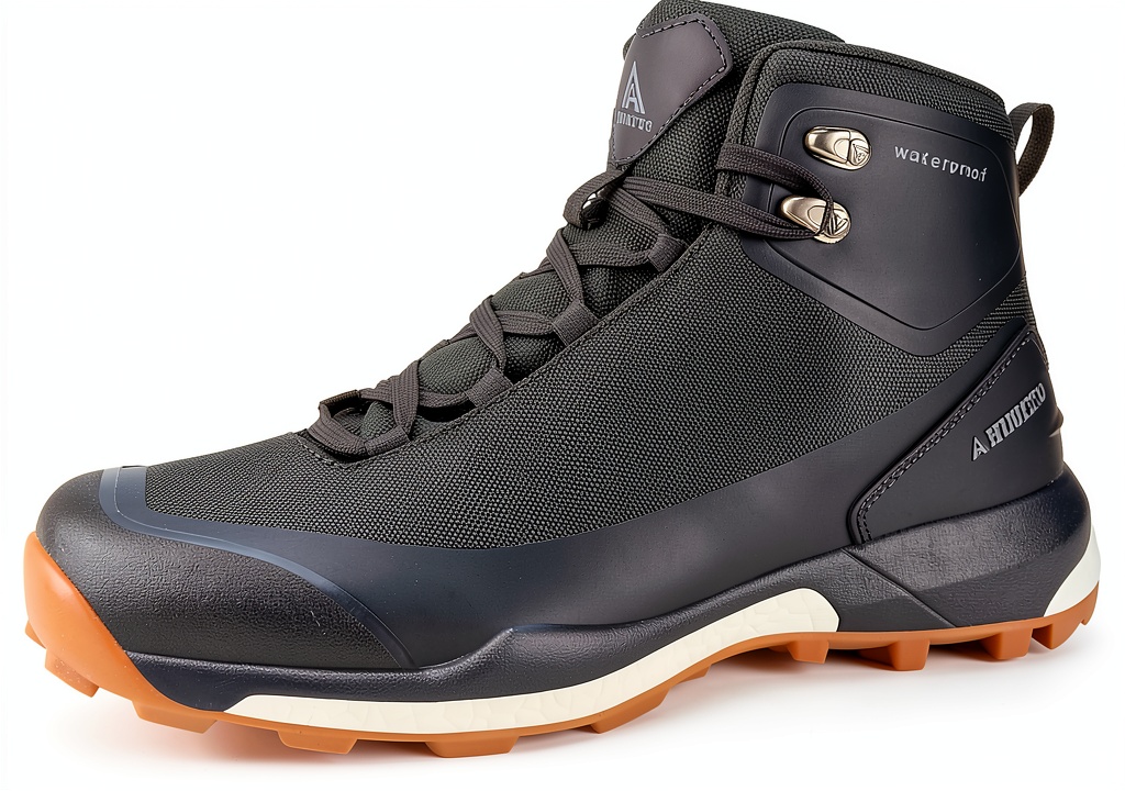 HUMTTO Men Waterproof Hiking Boots on rocky trail