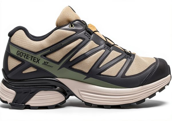 Salomon Trail Running Shoes Cement/Deep Lichen Green/Black Mesh-2