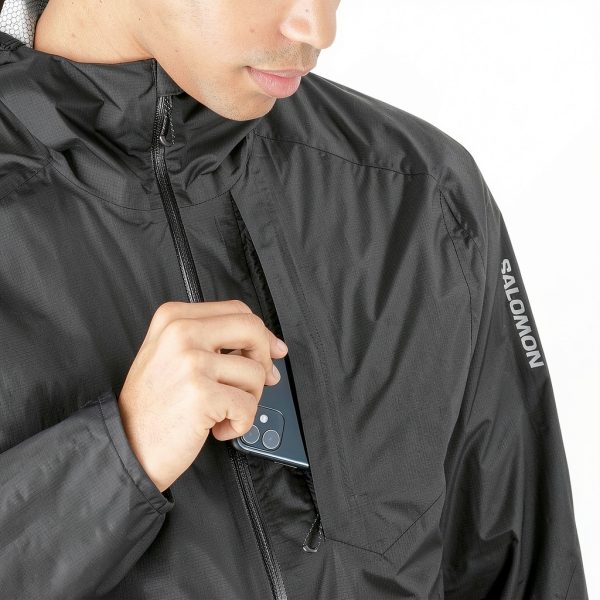 Salomon Men's Waterproof Shell Jacket Deep Black-3