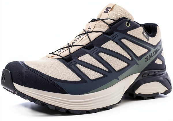Salomon Trail Running Shoes Cement/Deep Lichen Green/Black Mesh-0