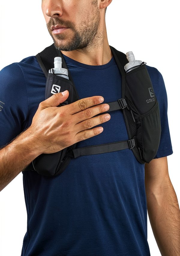 Salomon Hydration Pack Running Vest Black Adjustable Composite Design-8