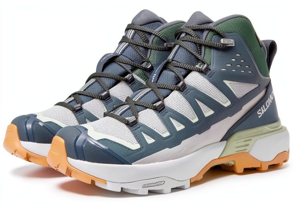 Salomon Hiking Boots Men Gray Violet Turbulence Sea Foam Waterproof-0