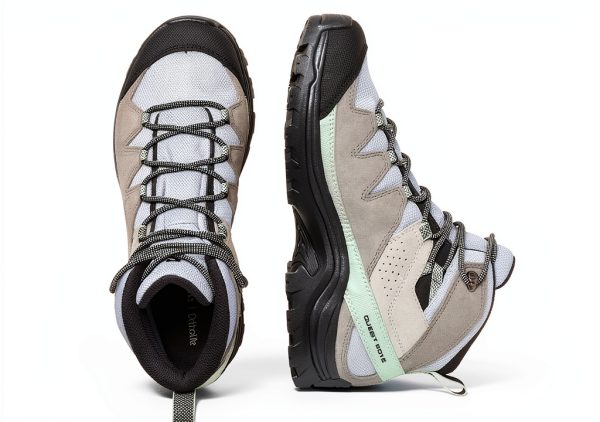 Salomon Women's Backpacking Hiking Boot Quarry/Quiet Shade Size 9-5