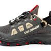 Salomon Women's Techamphibian 5 Sandals Pewter Moth Fiery Red-0