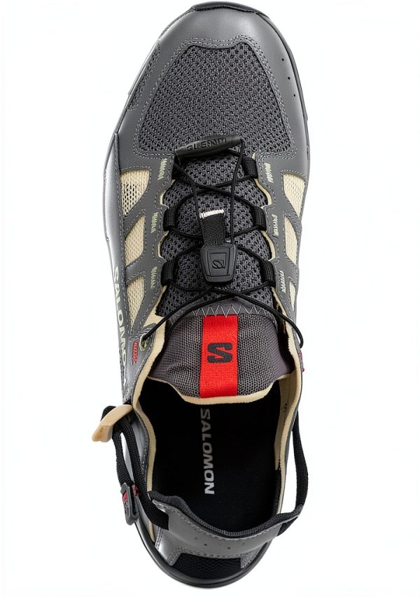Salomon Women's Techamphibian 5 Sandals Pewter Moth Fiery Red-2