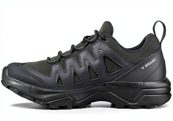 Salomon Women's X Braze Hiking Shoes Pewter Ebony Contagrip Traction-3