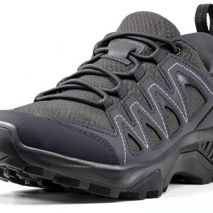Salomon Women's X Braze Hiking Shoes Pewter Ebony Contagrip Traction-0