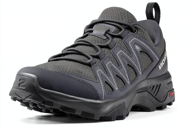 Salomon Women's X Braze Hiking Shoes Pewter Ebony Contagrip Traction-0